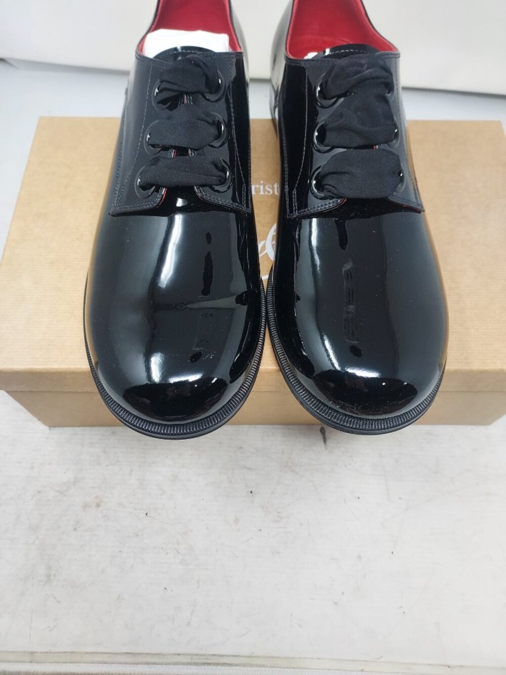 Chrisitian Louboutin MENS Derloon Black Patent Derbie Shoe - Picture 9 of 11